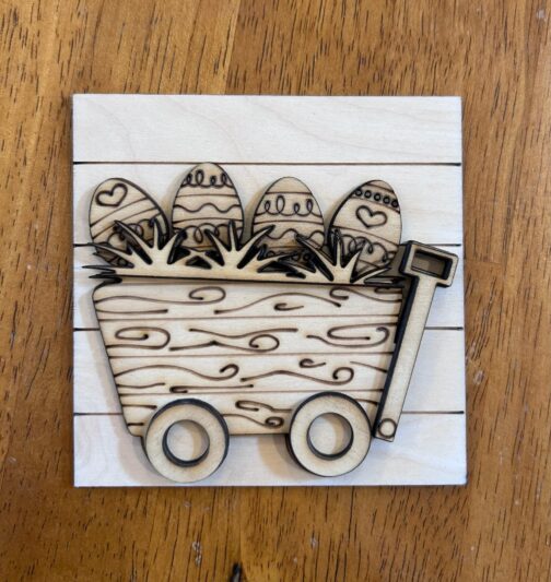 Easter Egg Wagon Tile - Leaning Ladder Collection - Image 3
