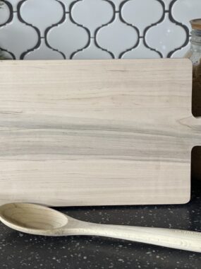 17″ Solid Maple Paddle Board with 4″ handle – Elegant Serving & Cutting Board