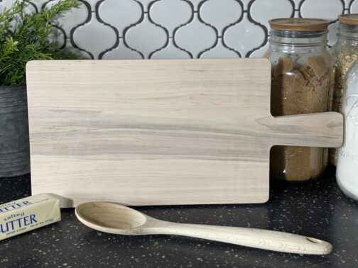 17" Solid Maple Paddle Board with 4" handle - Elegant Serving & Cutting Board