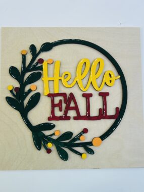 Hello Fall Tile – Leaning Ladder Collection