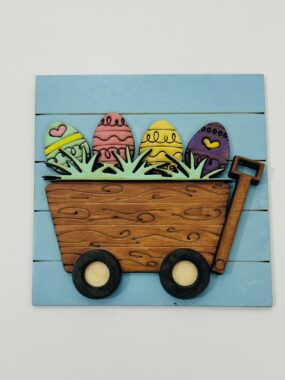 Easter Egg Wagon Tile – Leaning Ladder Collection
