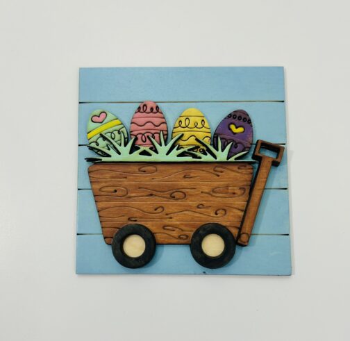 Easter Egg Wagon Tile - Leaning Ladder Collection