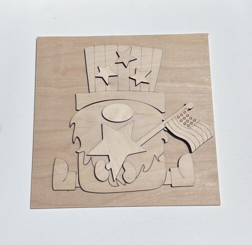 Uncle Sam Gnome Tile - Leaning Ladder Collection - Image 2