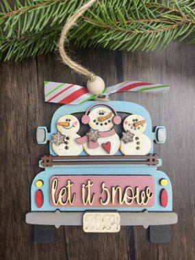 DIY Christmas Truck Ornament Kit – ‘Let It Snow’ Snowman