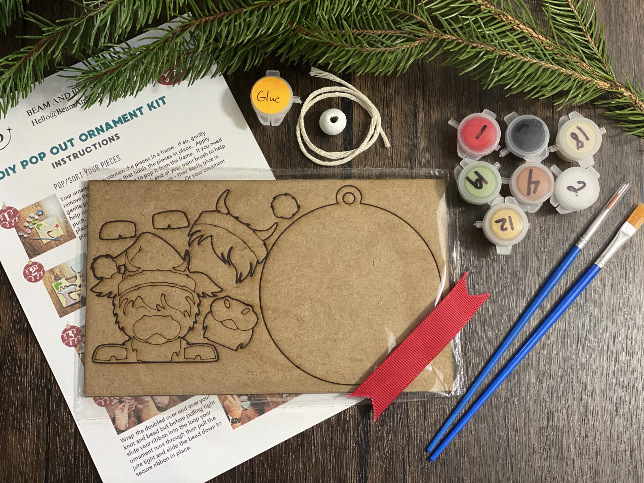 DIY Christmas Ornament Kit - Highland Cow - Image 2