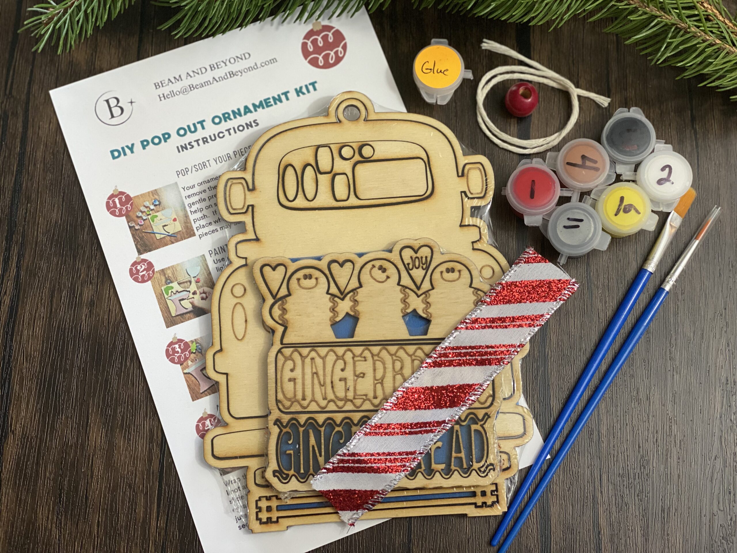 DIY Christmas Truck Ornament Kit - Gingerbread Trio - Image 2