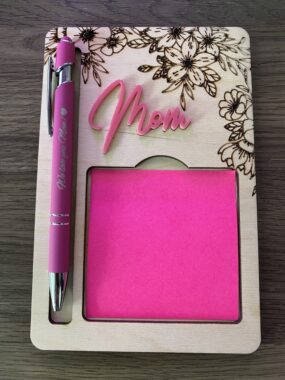 Notepad Desk Organizer and Pen Set for Mom