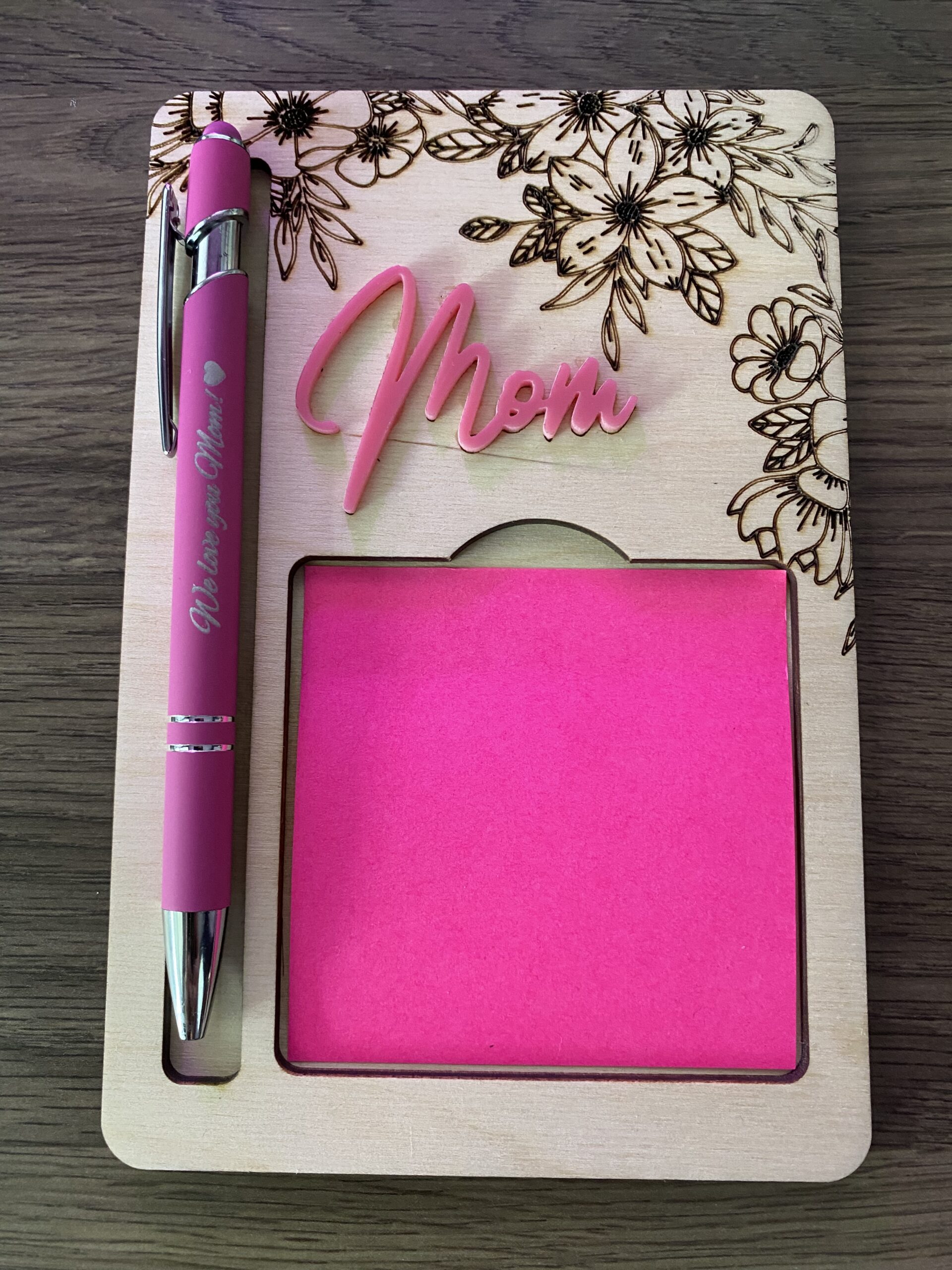 Notepad Desk Organizer and Pen Set for Mom