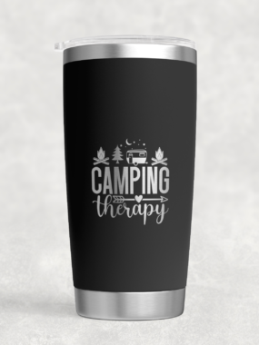 “Camping Therapy” – 20 oz Stainless Steel Tumbler