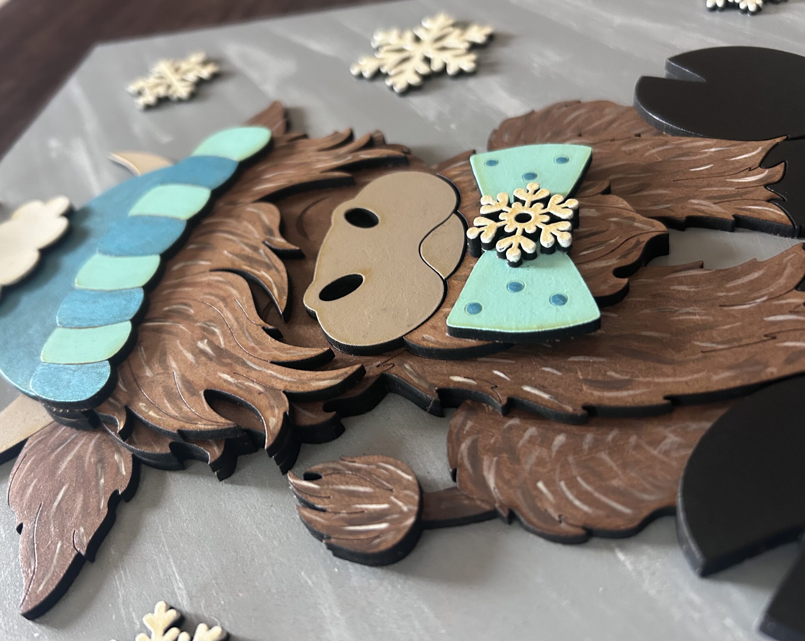 Highland Cow Winter Plaque - Image 2