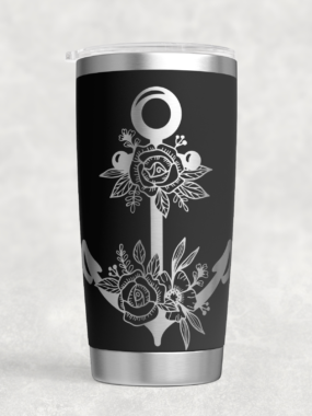 Floral Anchor – 20 oz Stainless Steel Tumbler