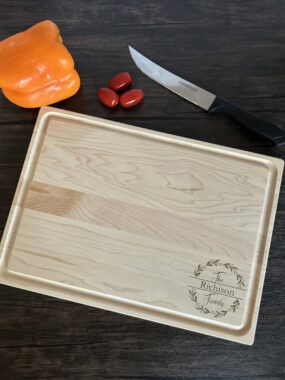 10×14 Engraved Maple Cutting Board with Juice Groove